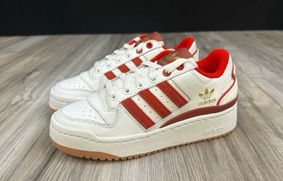 adidas Forum Bold Stripes White Scarlet JI0063 Womens Size 5 NEW Platform Retro