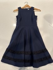 Eliza J Women Sleeveless Boat Neck Crepe Fit & Flare Midi Dress | Size 2 (S)