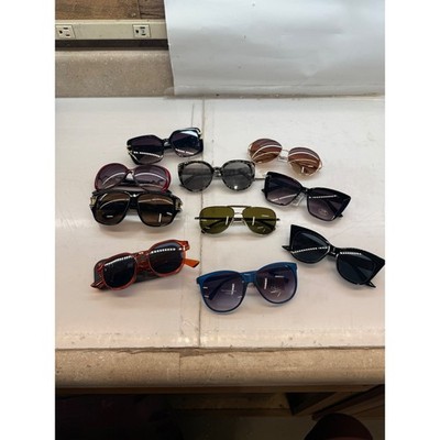 Lot of 10 Womens Fashion Sunglasses Assorted Styles Aviator Cat Eye Oversized