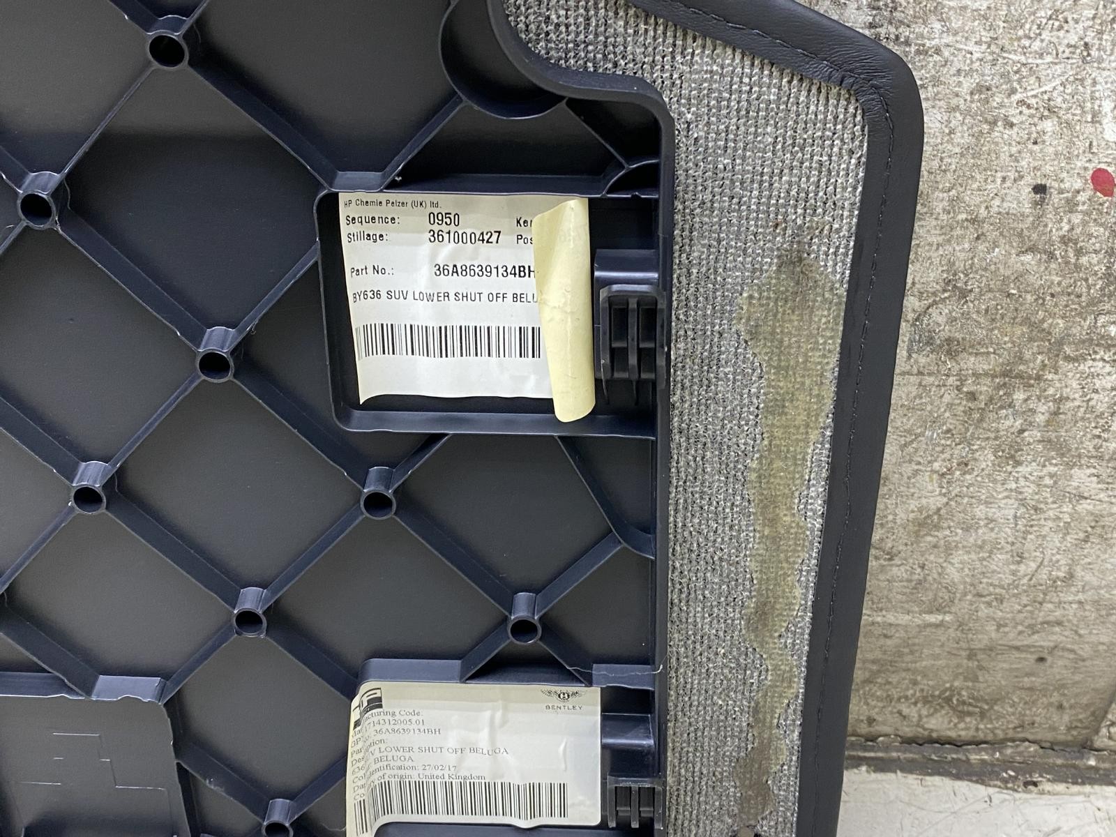 Bentley Bentayga 2015-2020 Rear Cover panel P/N 36A863913