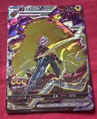 Pikachu VMAX Ash Holographic Shiny Card Iridescent Custom Holo Card