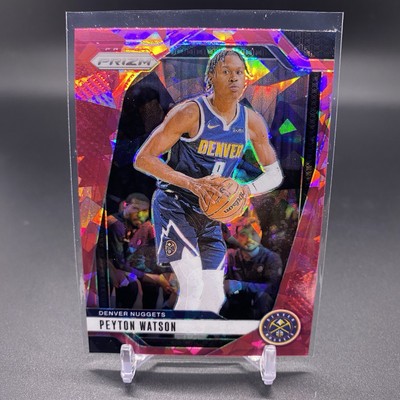 Pink!  2024-25 Panini Prizm Peyton Watson Denver Nuggets Cracked Ice #133