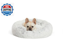 Best Friends by Sheri The Original Calming Donut Frost Shag Cuddler Dog Bed, 23"