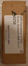 2012 Presidential Dollar Grover Cleveland 2nd Term US Mint $250 Box Unc