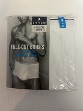 Vintage Stafford 6 Pack Full-Cut White Brief 100 Cotton Underwear Size 40
