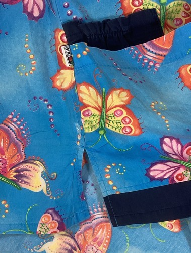 Blusa Médica Mujer Talla XL Mary Engelbreit Mariposas Azul Rosa Morado Naranja - Imagen 4 de 4