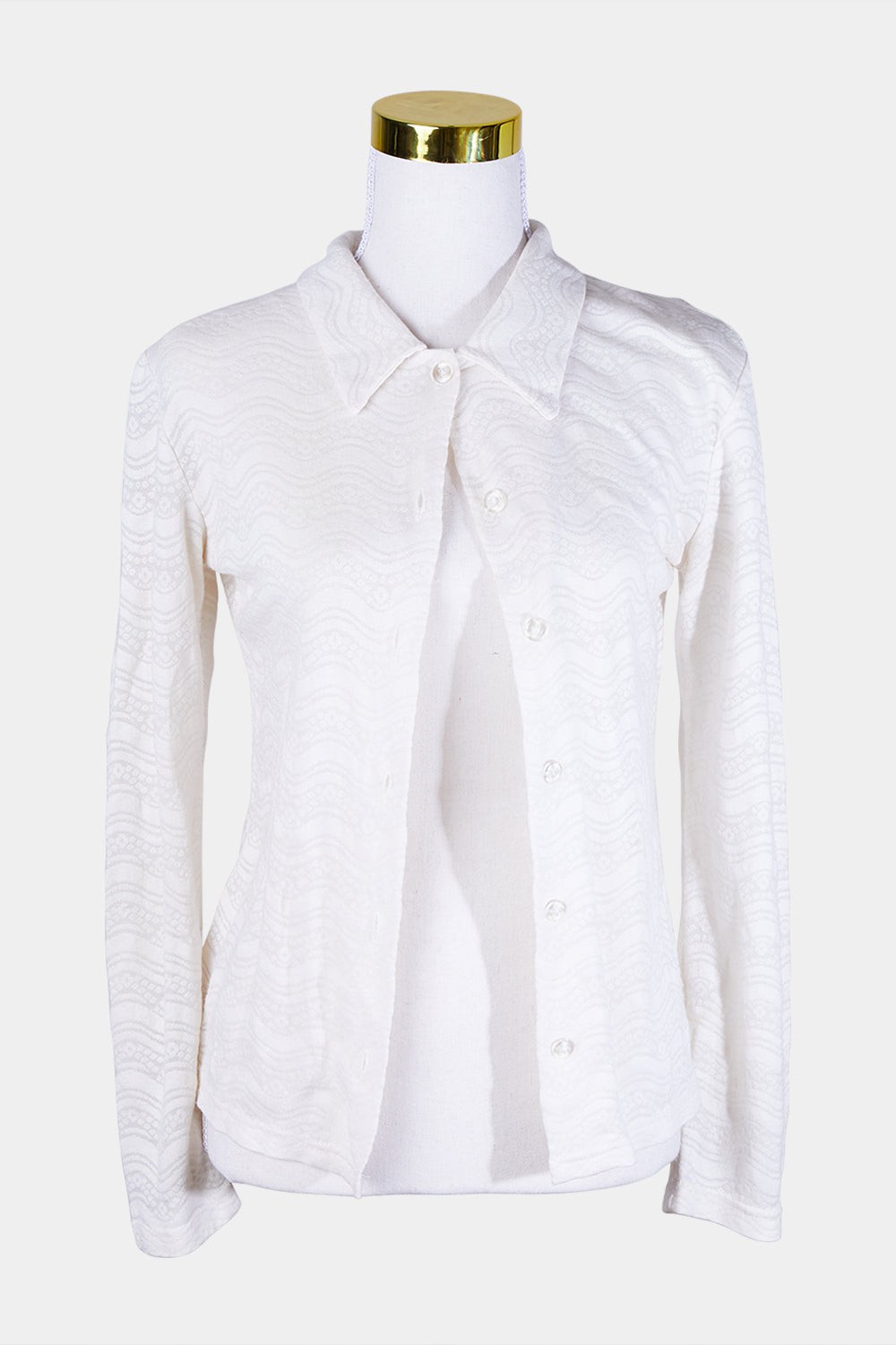 CREAM Womens One Size Shirt Transparent Textured … - image 1