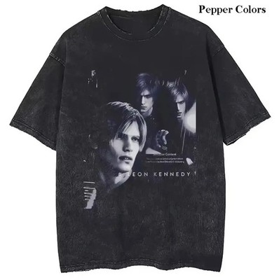 Leon Kennedy Triple Portrait Graphic Tee, Resident Evil Dark Aesthetic Shirt