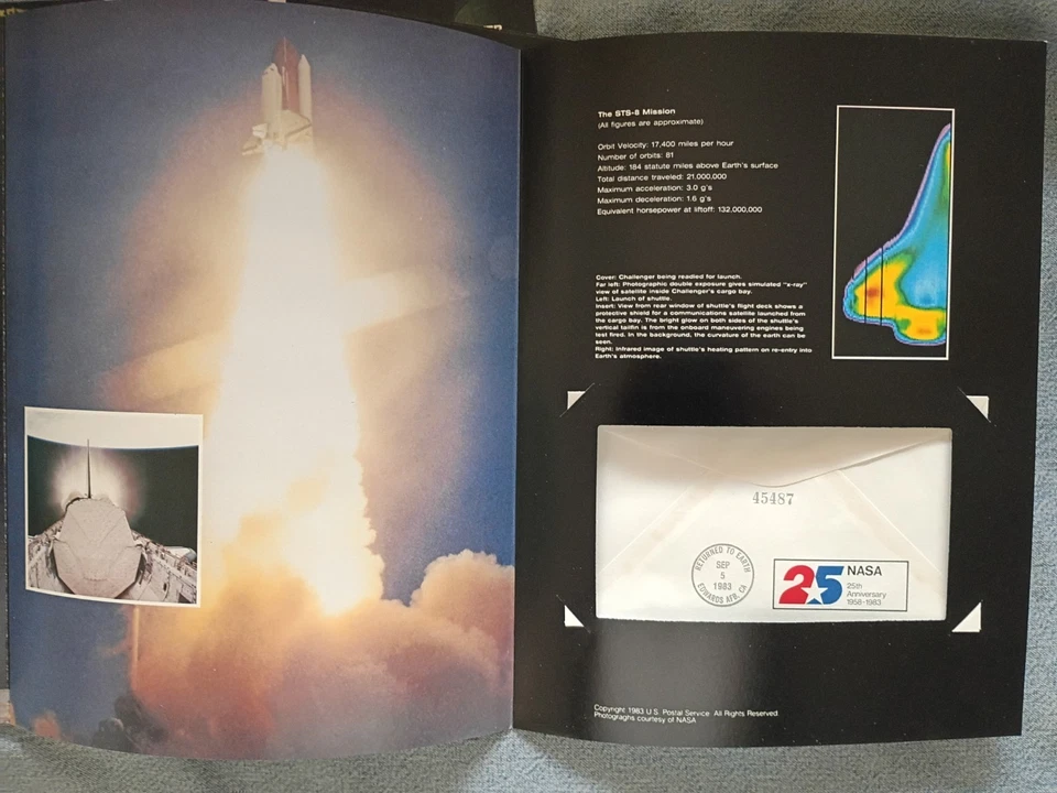 4 STS-8 1983 NASA Cover Stamps #1904  Flown on Challenger - Image 4 of 4