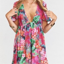 ANTHROPOLOGIE $140 Show Me Your Mumu Floral Babydoll Coverup Dress Size Small