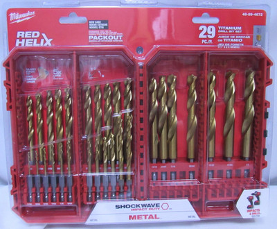 Milwaukee SHOCKWAVE Impact Duty RED HELIX 29 Piece Drill Bit Set 48-89-4672 NEW