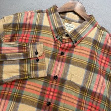 L.L. Bean Scotch Plaid Flannel Shirt Mens XXL Tall Multicolor Slim Outdoor Work