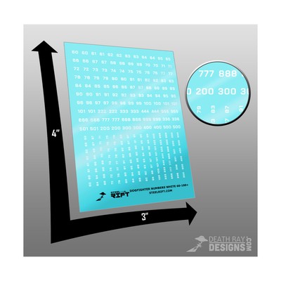 Dogfighter Numbers 60-100+ - White New