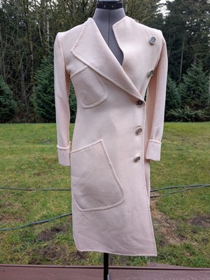 Max Mara Sportmax Cucito A Mana Virgin Wool Women's Jacket Size 0 XS Cream Color