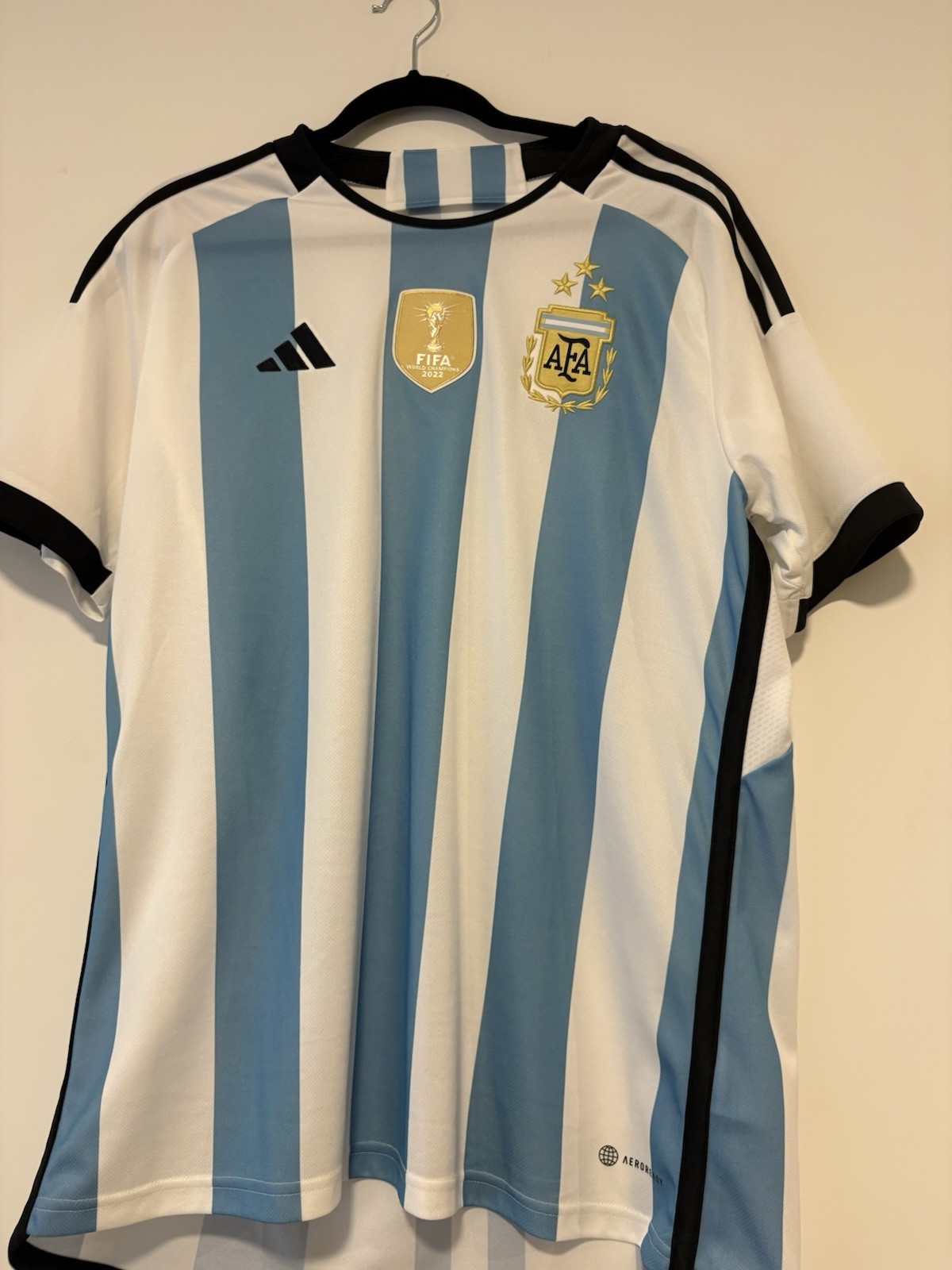 adidas Argentina World Cup 2022 Soccer Jersey Aeroready Size M