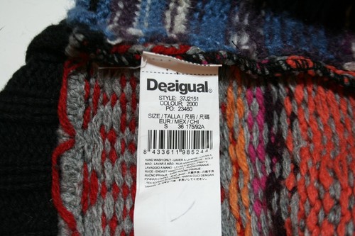 Desigual Larita 37J2151 Patchwork Strick Pullover Damen Small Artsy Boho Indie - Bild 6 von 9