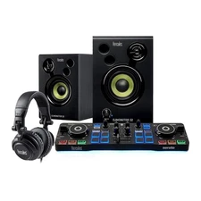 Hercules DJ Starter Kit with Starlight Controller, Monitor Speakers, Headphon...