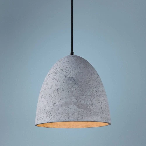Maxim Crete 12" Wide LED Large Concrete Dome Modern Mini Pendant - Picture 1 of 5