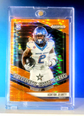 2025 Prizm Draft Picks - Trophy Hunting Ashton Jeanty Orange Pulsar Prizm SP /75