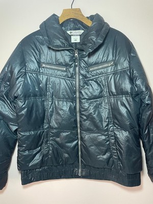 Columbia Zip City Puffer Jacket Womens Size XL Black Omni-Shield Down Filled
