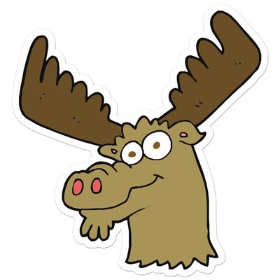 Moose Head Antlers - Vinyl Decal Sticker - Car Window Laptop - ebn8579