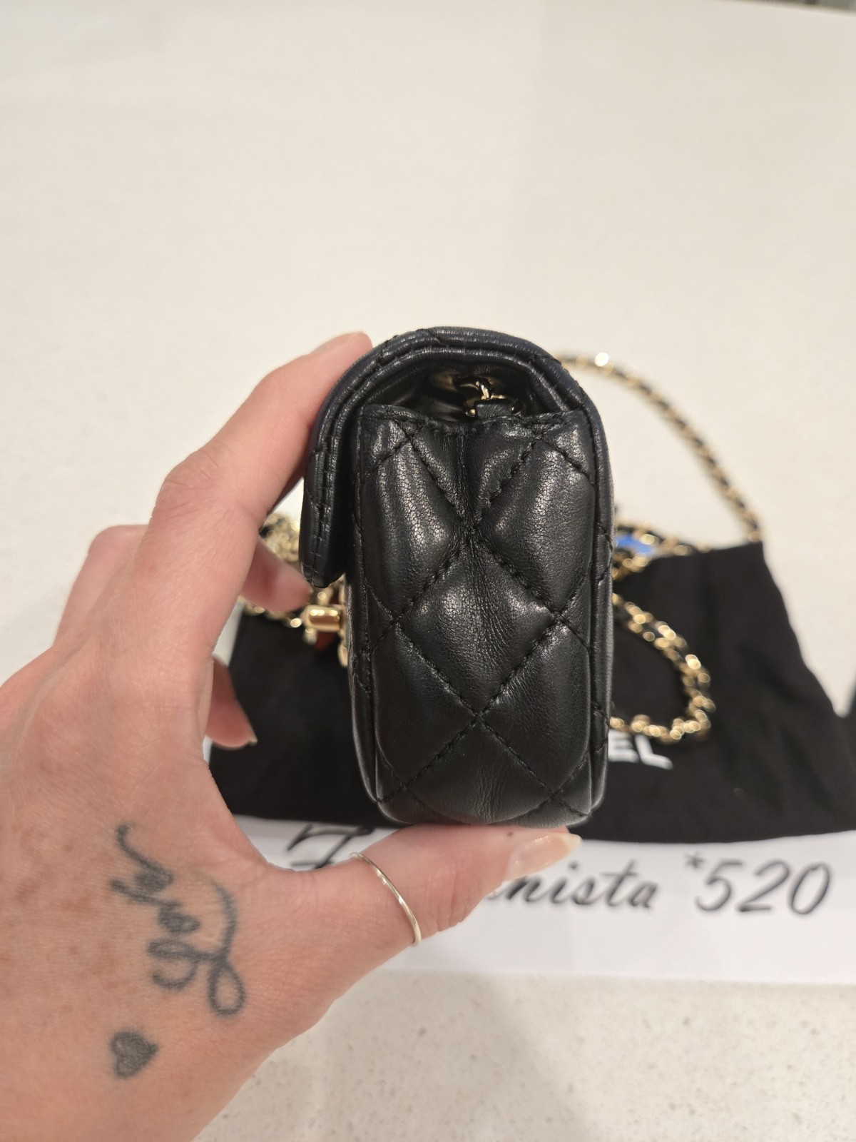 CHANEL Black Micro Mini Rectangular Classic Flap … - image 12