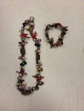 Pearl Stone Beaded Necklace Bracelet Set Multicolor Fashion Costume Jewelry Gift