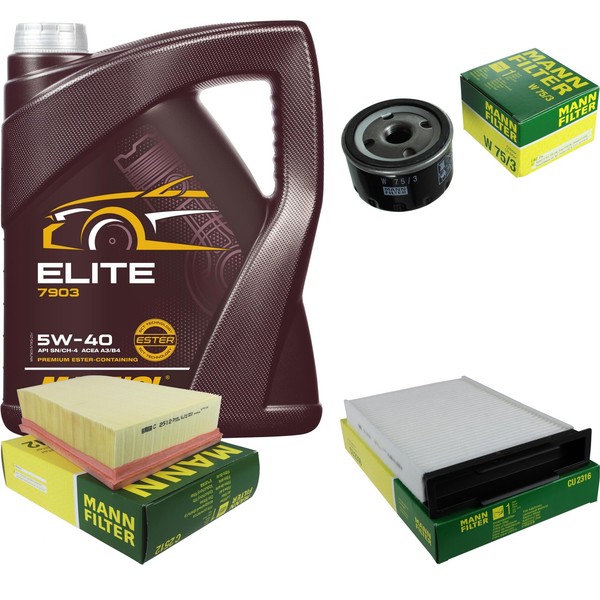 Inspektionspaket 5L Mannol Elite 5W-40 FüR Renault Megane II Kombi 1.6 16V 1.5-image