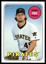 Gerrit Cole 2018 Topps Heritage #175 Pittsburgh Pirates FREE SHIP AutographDen