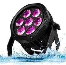 SHEHDS Par Lights IP65 Waterproof Outdoor LED 7x18W RGBWA UV Lighting Stage W...