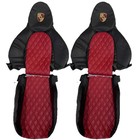 Porsche Boxster 986,996,911 Black & Burgundy Faux Leather Seat Covers 1997-2004