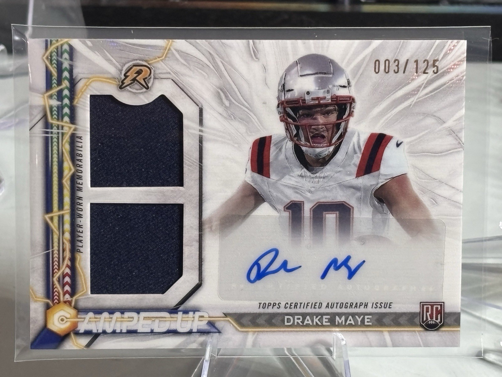 2024 Topps Resurgence DRAKE MAYE Amped Up Rookie Patch Auto RPA White Surge /125