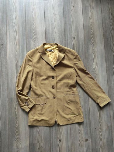 Jil Sander, Vintage Jil Sander Blazer Gr. 40 (L) – Beige Hahnentritt – Schurwolle Germany