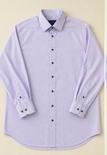 David Donahue Dress Shirt Mens 18 36/37 Purple Check Button Down Regular Fit NWT