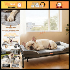 Elevated Dog Bed for Small Dogs - Portable Indoor/Outdoor Cooling Hammock Cot, S