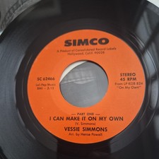 Vessie Simmons - I Can Make It On My Own -  7” Single 45 Northern soul EX cond 