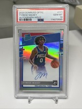 2020 Tyrese Maxey Donruss Optic HOLO-Rated Rookie-On-Card Auto PSA 10-Low Pop!