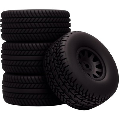 Pre Glued Plastic Wheel and Tire Rubber for Arrma Mojave Grom Mega 380 223S B...