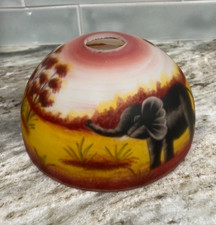 Vintage Hand Painted African Safari Elephant Lamp Shade STUNNING 