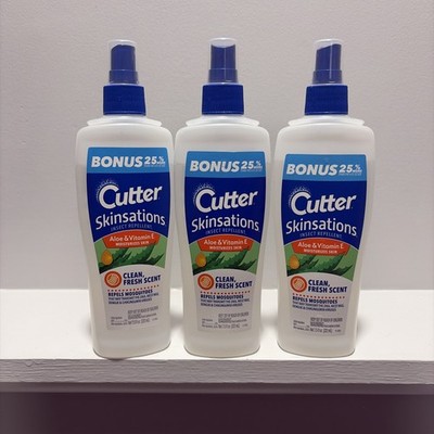 3-Pack Cutter Skinsations Insect Repellent  6 ounces ea, Spray, Aloe & Vitamin E