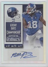 2015 Panini Contenders Rookie Championship Ticket 11/99 Geremy Davis Auto z5i