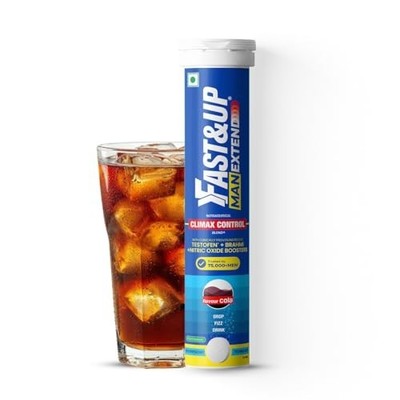 Fast&Up Man Extend Testofen Fenugreek Brahmi Cola 20 Effervescent Tabs Men Pack