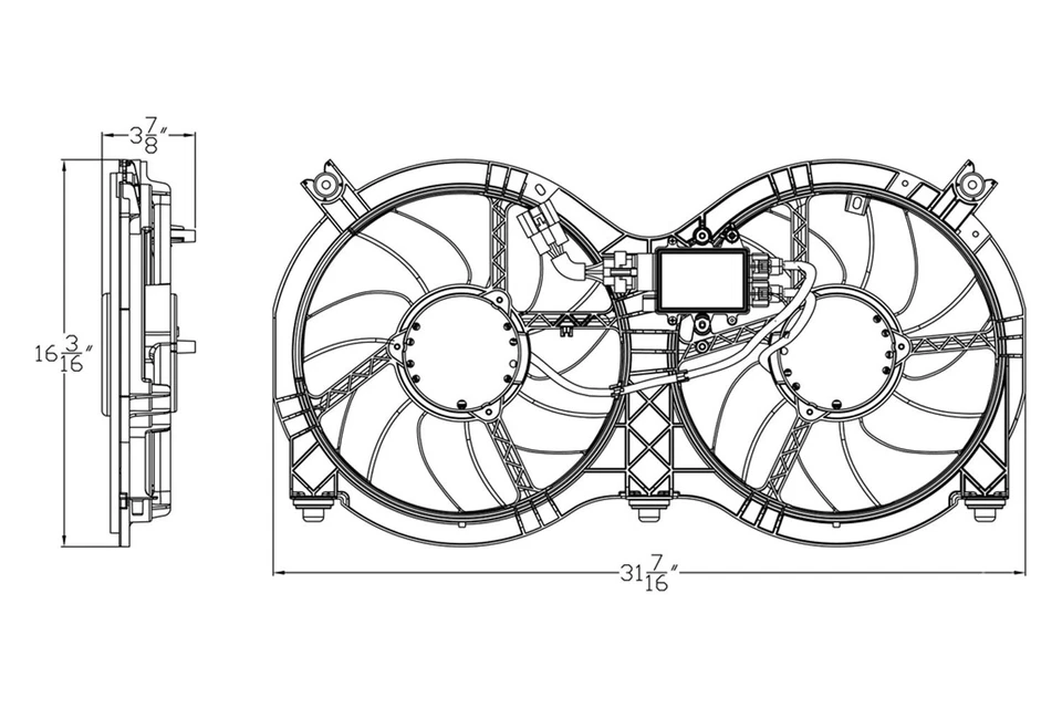 For Nissan Pathfinder 2013-2020 TYC Dual Radiator & Condenser Fan Assembly Foto 4 de 4