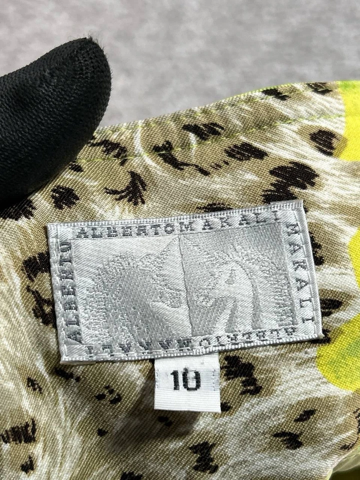 Camiseta sin mangas vintage Alberto Makali para mujer multicolor estampado floral de leopardo elástica Foto 4 de 4