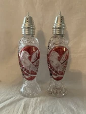 Cranberry Glass Salt And Pepper Shackers