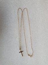 Chaine or  9 Carrat avec belle croix  42cm 1.6 gr - gold  375/1000