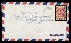 DR WHO 1983 JAMAICA PORT MARIA AIRMAIL TO USA R28697