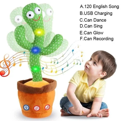 Talking Toy Dancing Cactus Doll Speak Talk Sound Record Repeat Kawaii Funny Toy - image 1 of 4