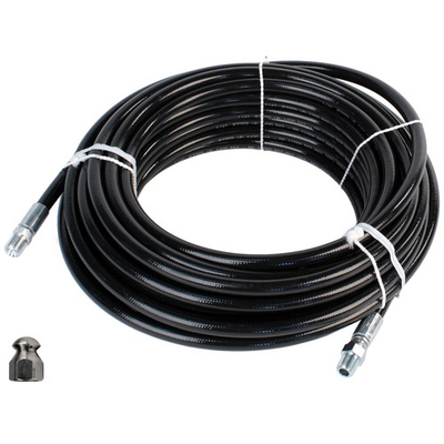 #ad Schieffer 1 4quot; x 200#x27; 4400 PSI Thermoplastic Sewer Jetter Hose amp; 12.0 Nozzle $212.99