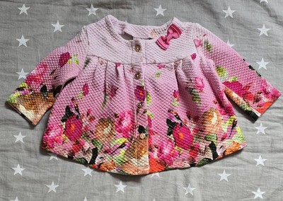 Ted Baker Baby Mädchen Emily Rose Blumen Strickjacke Jacke Gr. 0-3 Monate